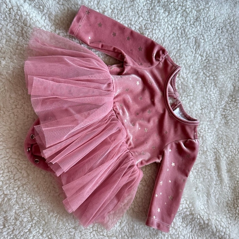 Pink Starry Kids Casual Dress